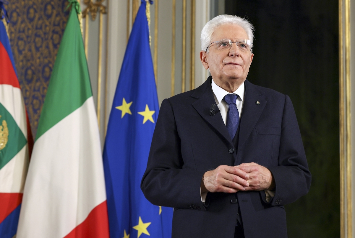 Il Presidente Sergio Mattarella in occasione del discorso di Fine Anno