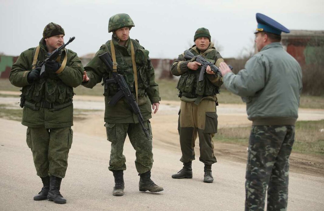 <> on March 4, 2014 in Lubimovka, Ukraine.