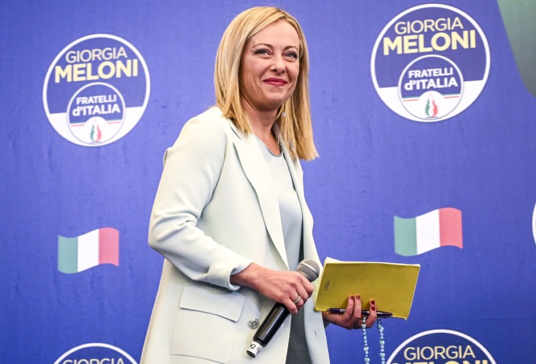 ELEZIONI POLITICHE 2022, FESTEGGIAMENTI AL COMITATO ELETTORALE FRATELLI D’ITALIA