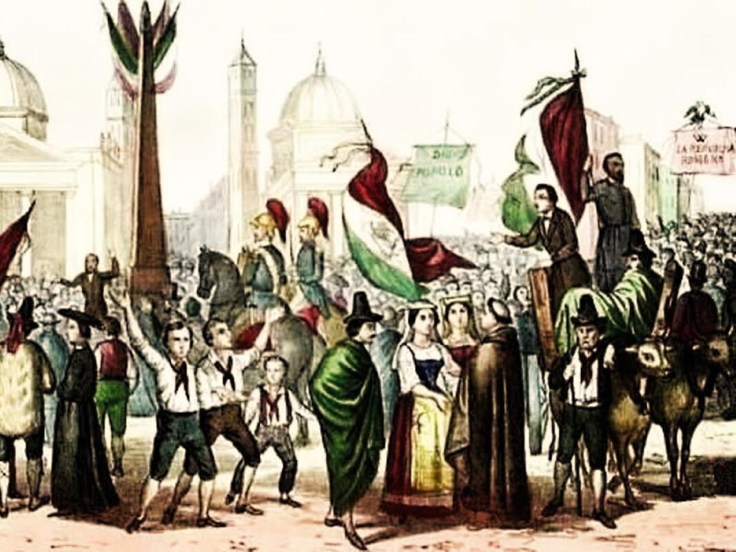 1849, celebrazione della proclamazione della costituzione della Repubblica Romana