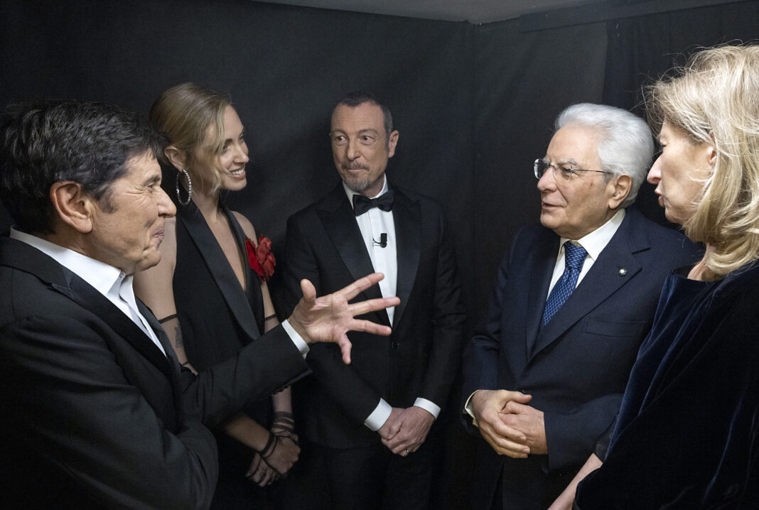 Mattarella, Amadeus, Ferragni, Benigni al festival di Sanremo