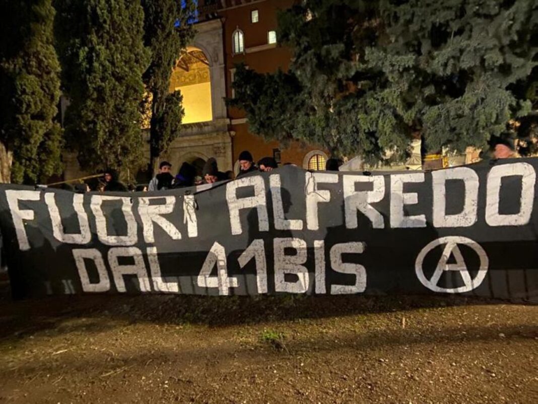 cospito_protesta_roma_adn Anche la Cassazione ha dubbi sul 41 bis e riapre il caso Cospito