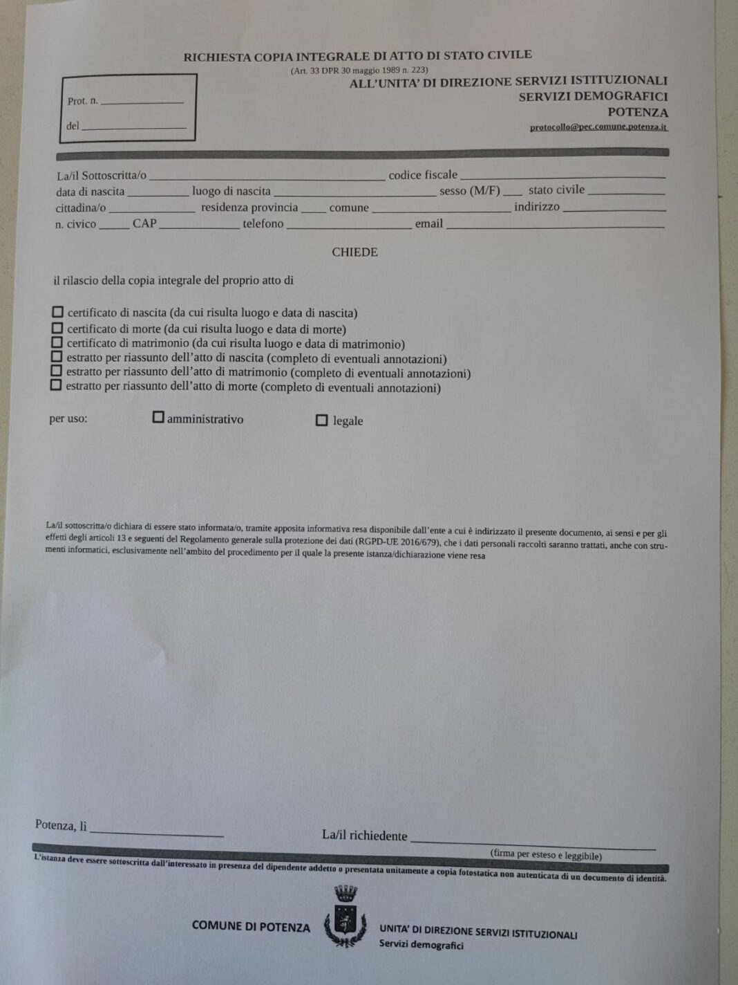 Certificato di morte LA GHIGLIOTTINA - La burocrazia dell'aldilà. Il comune ti dà l'atto di morte