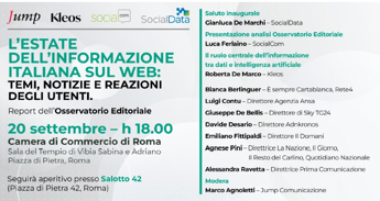 Editoria, SocialData presenta ‘L’estate dell’informazione italiana sul web’