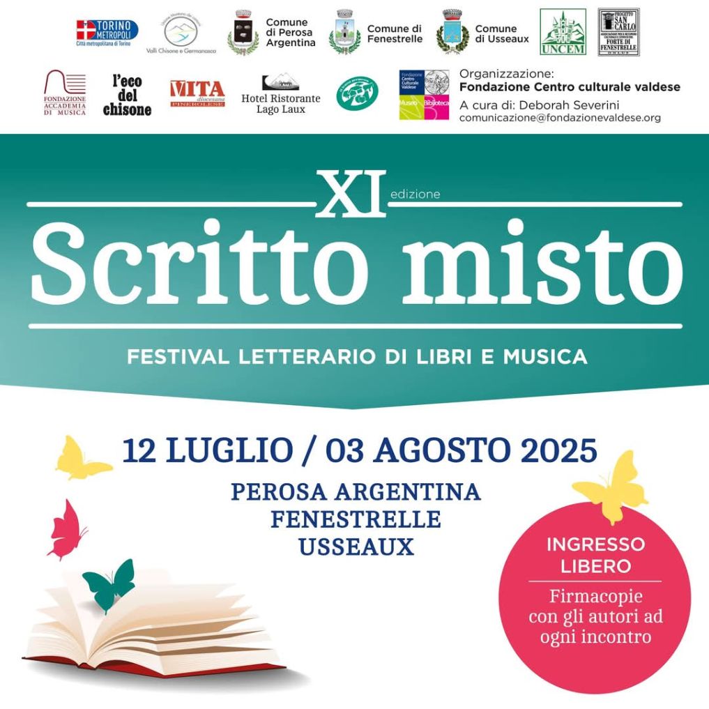 Ultimi preparativi in Val Chisone per la XI Edizione del Festival Letterario “Scritto Misto” Ultimi preparativi in Val Chisone per la XI Edizione del Festival Letterario “Scritto Misto”