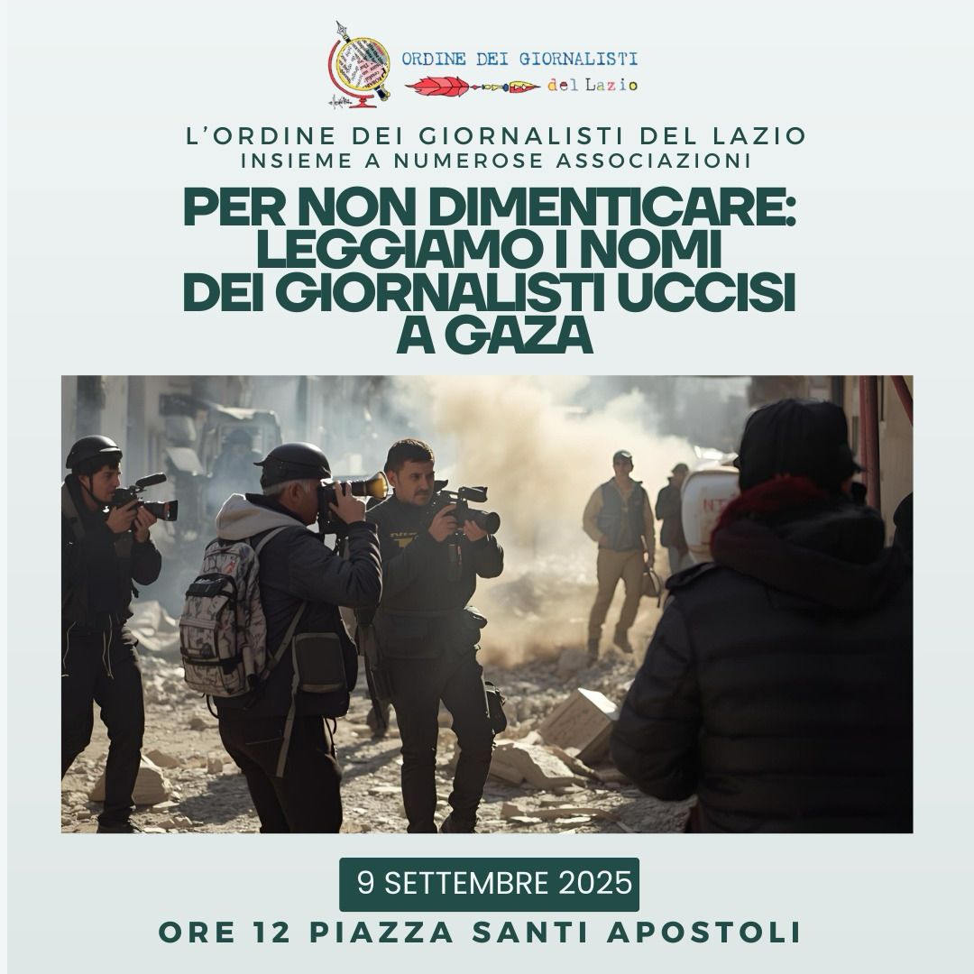 I giornalisti italiani in piazza martedì 9 per dire no allo sterminio