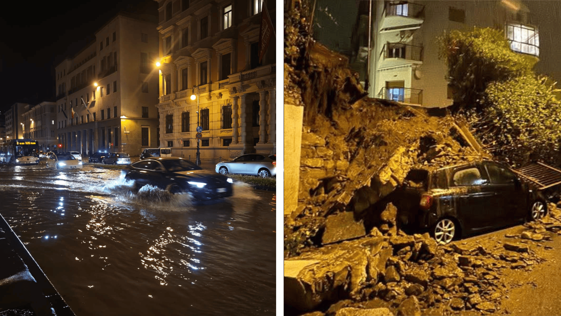 Trieste sotto l’acqua: nubifragio paralizza la città Trieste sotto l’acqua: nubifragio paralizza la città