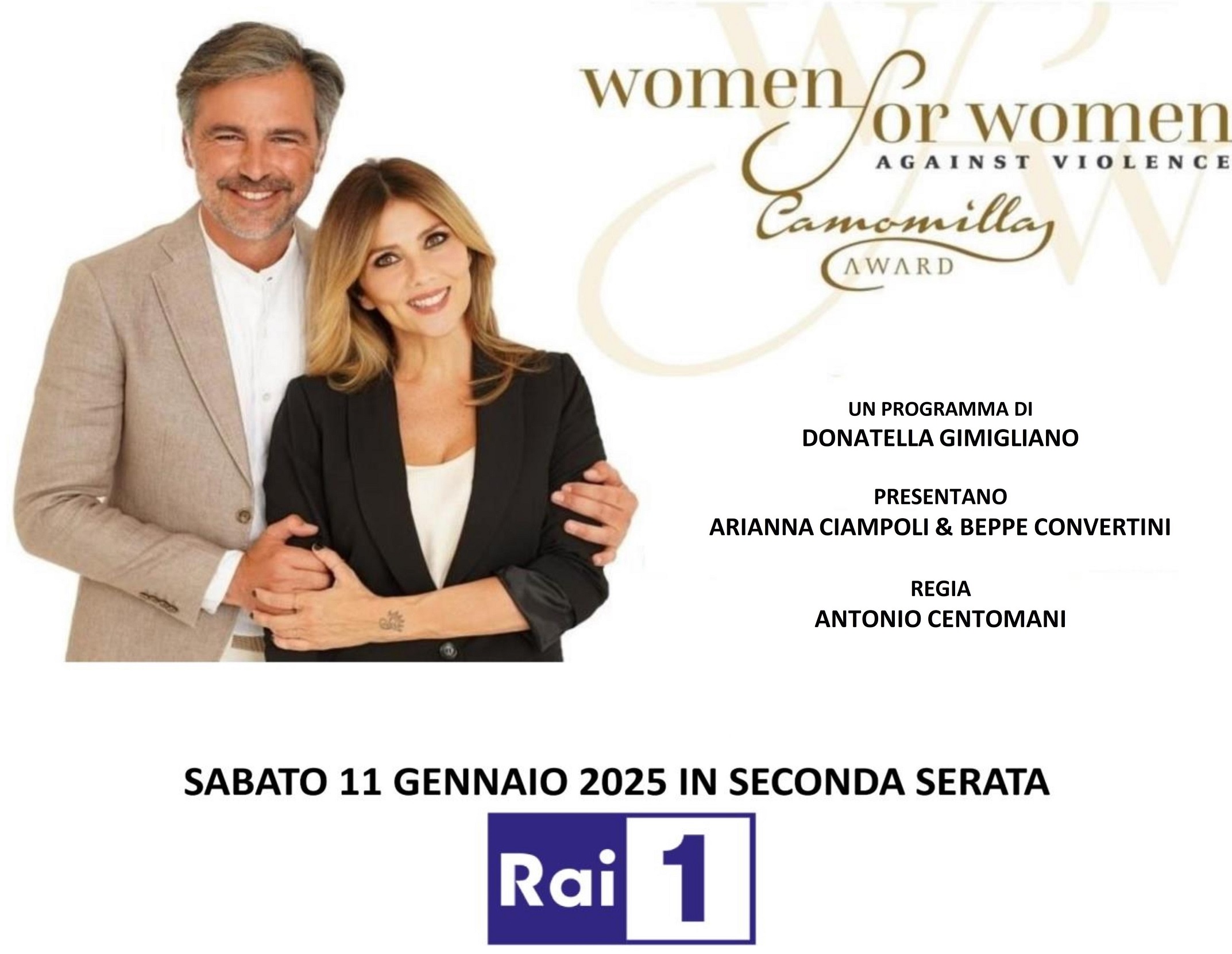 Su Rai1 la IX Edizione di Women for Women against Violence