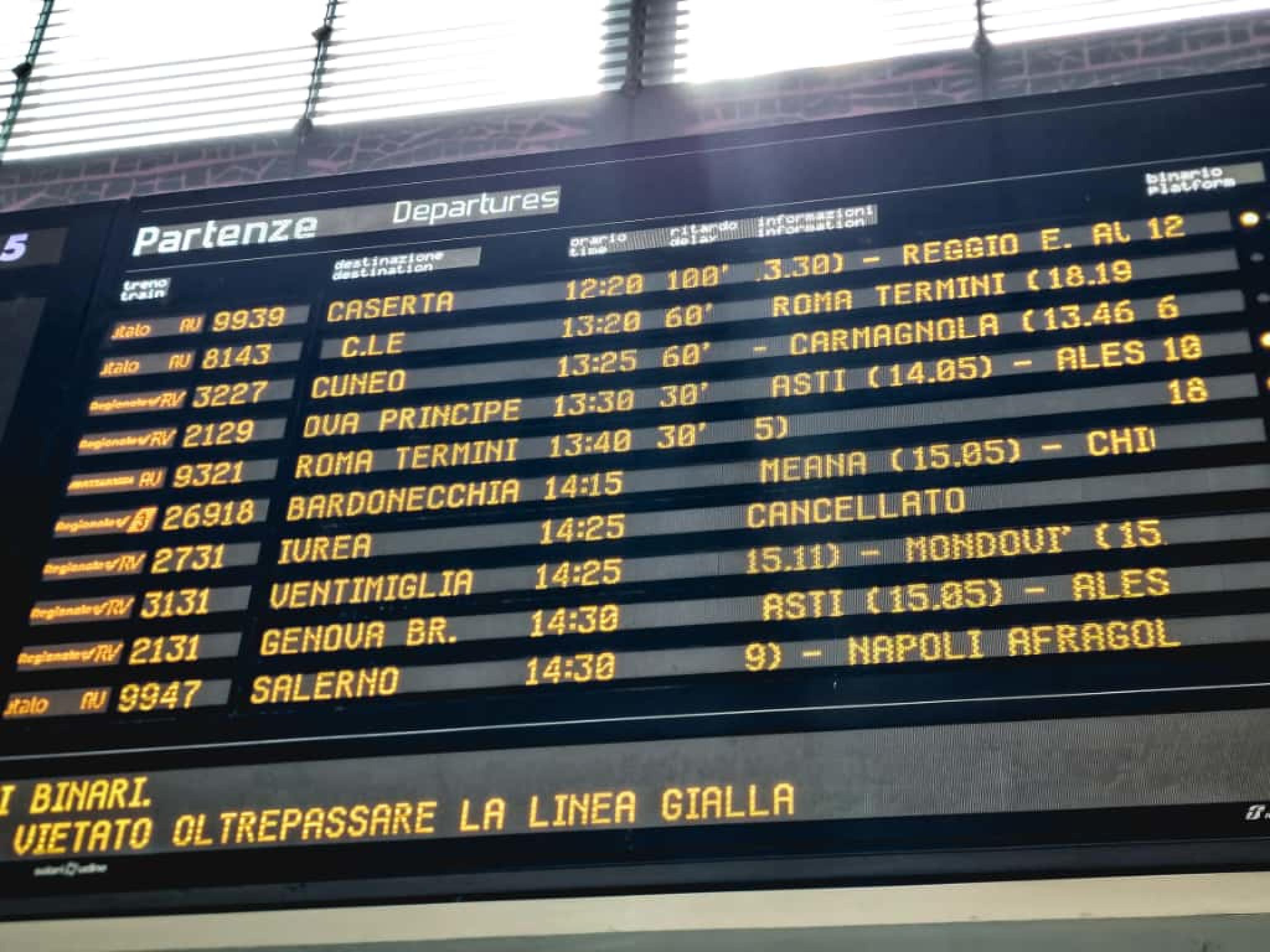 sciopero trenitalia da gioved236 a venerd236 sera